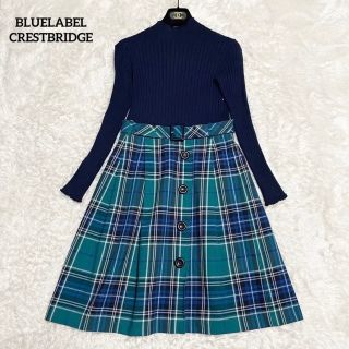 ブルーレーベルクレストブリッジ ワンピース ドッキング チェック ベルト