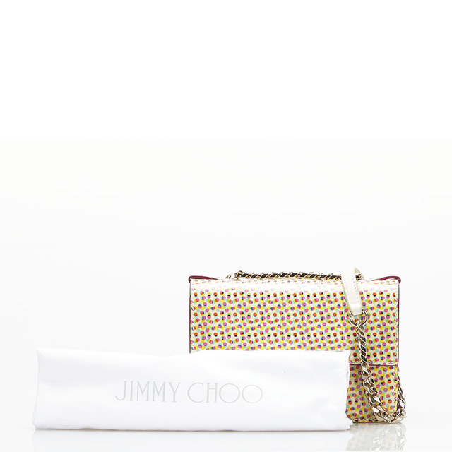 JIMMY CHOO(ジミーチュウ)のジミーチュウ レベルソフトミニ ドット 水玉 チェーン ショルダーバッグ PVC レディース JIMMY CHOO 【214-89572】 レディースのバッグ(ショルダーバッグ)の商品写真