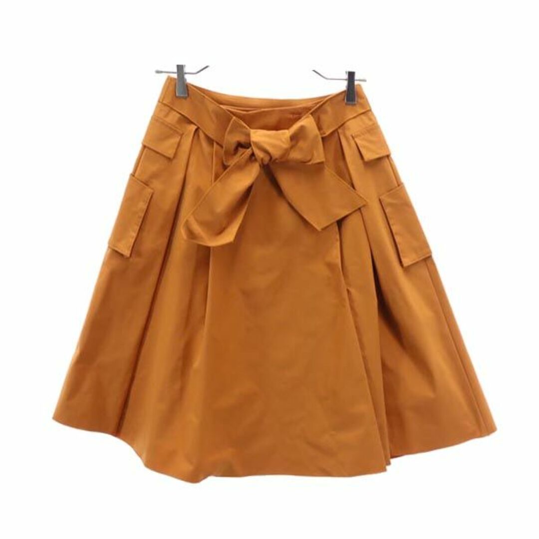 フォクシー ニューヨーク 日本製 ミニ スカート 40 オレンジ系 FOXEY NEW YORK バックラップ レディース 【中古】 【230303】