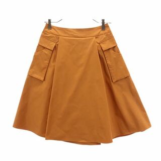 フォクシー(FOXEY)のフォクシー ニューヨーク 日本製 ミニ スカート 40 オレンジ系 FOXEY NEW YORK バックラップ レディース 【中古】  【230303】(ミニスカート)