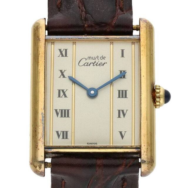 Cartier - カルティエ 590005 マストタンク ヴェルメイユ LM ボーイズ クオーツ腕時計 レディース