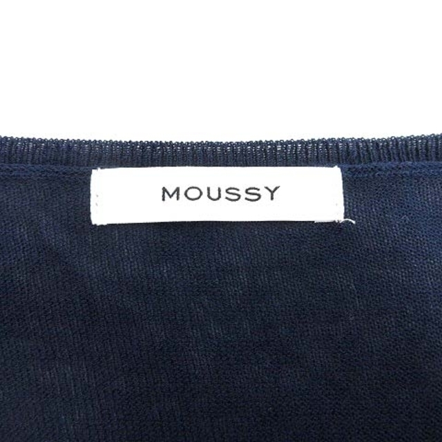 moussy(マウジー)のmoussy ニット カットソー Vネック 半袖 FREE 紺 ネイビー /YK レディースのトップス(ニット/セーター)の商品写真