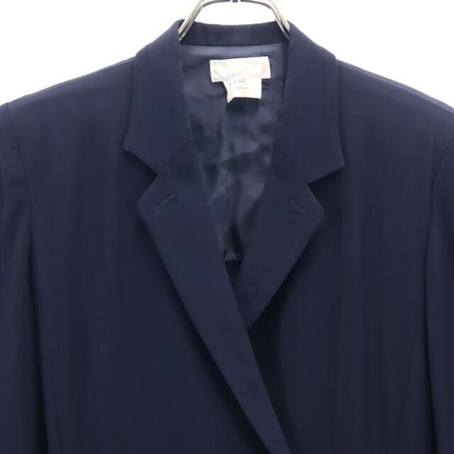 ニナリッチ フランス製 長袖 ワンピース 42 紺 NINA RICCI ダブルボタン レディース 【中古】 【230303】