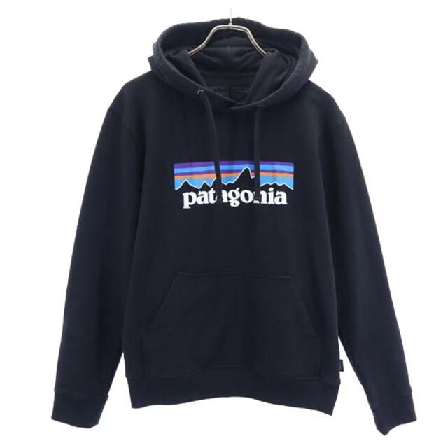 トップスアウトドアPATAGONIAパタゴニアロゴプリントスエットパーカーサイズL.