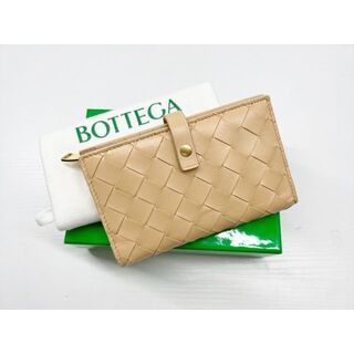ボッテガヴェネタ(Bottega Veneta)のほぼ未使用 美品 ボッテガヴェネタ イントレチャート 二つ折り財布 ブラウン(財布)