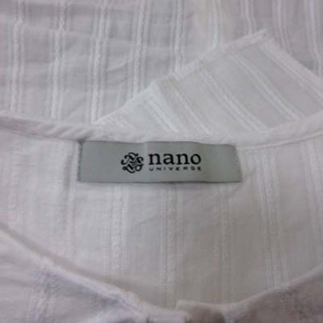 nano・universe(ナノユニバース)のナノユニバース シャツ ブラウス ノースリーブ 刺繍 36 白 ホワイト /YI レディースのトップス(シャツ/ブラウス(半袖/袖なし))の商品写真