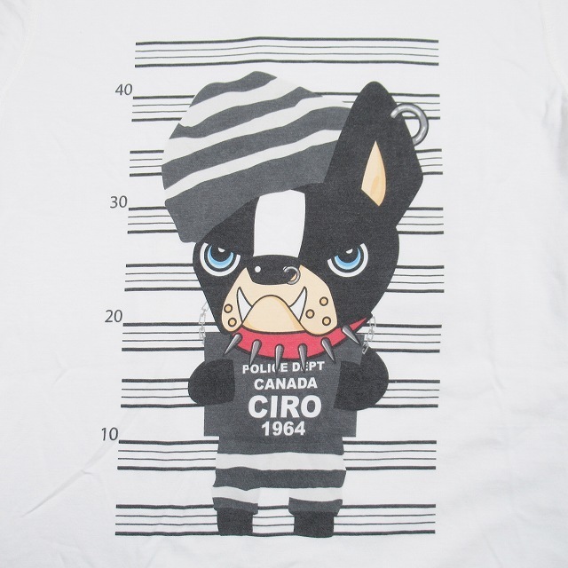 14AWディースクエアード Tシャツ CIRO 犬 ロゴ プリント ユーズド加工