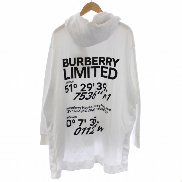BURBERRY LONDON ラックロゴオーバーサイズパーカー 長袖 S 白の通販