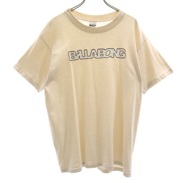 ビラボン 90s USA製 ロゴプリント 半袖 Tシャツ M ベージュ系 BILLABONG メンズ  220719 メール便可