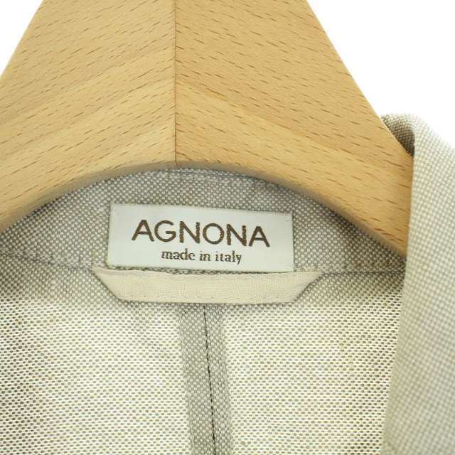 Agnona(アニオナ)のアニオナ AGNONA テーラードジャケット シングル 40 M グレージュ レディースのジャケット/アウター(その他)の商品写真