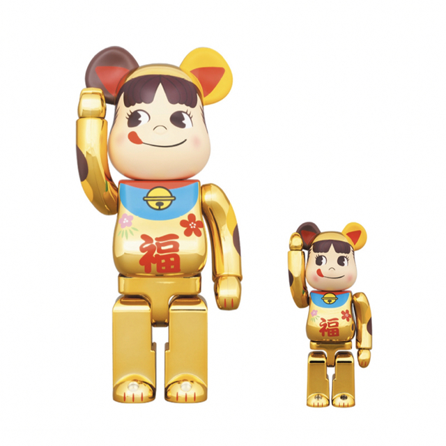 BE@RBRICK(ベアブリック)のBE@RBRICK招き猫ペコちゃん福 金メッキ100%& 400% エンタメ/ホビーのフィギュア(その他)の商品写真