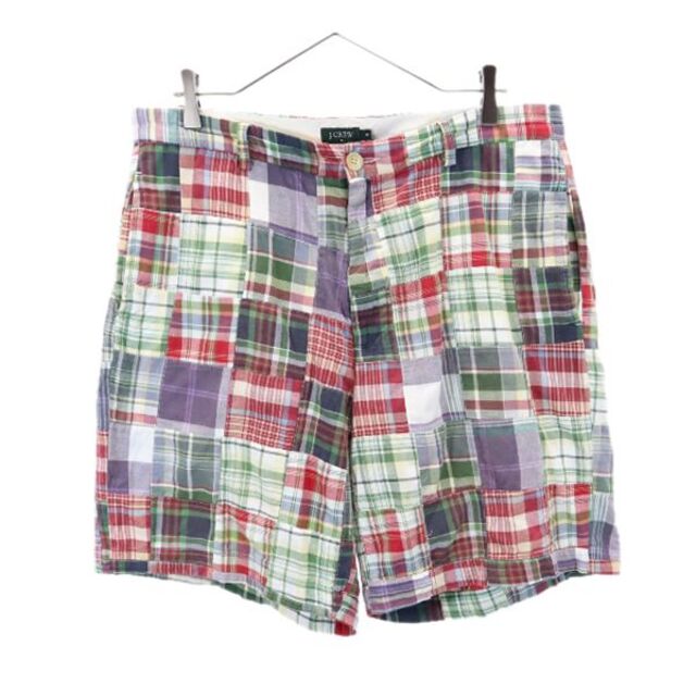 J.Crew - ジェイクルー パッチワーク チェック柄 ショートパンツ W34