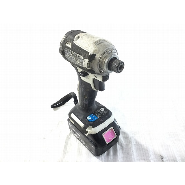 Makita(マキタ)の☆中古品☆makita マキタ 18V 充電式インパクトドライバ TD171D 白/ホワイト 60Ahバッテリー1個(BL1860B)付 67550 自動車/バイクのバイク(工具)の商品写真