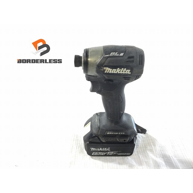 ☆品 最新型☆makita マキタ 18V 充電式インパクトドライバ TD173D 黒/ブラック 6.0Ahバッテリー1個(BL1860B)付 67430