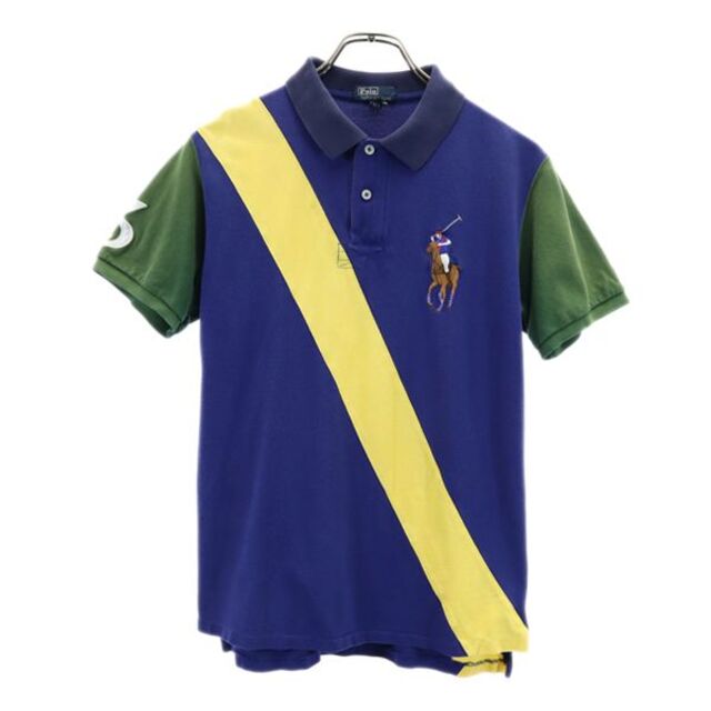 ポロラルフローレン ビッグポニー 半袖 ポロシャツ 160 ネイビー系 POLO RALPH LAUREN 鹿の子 キッズ 【220715】 【中古】  | フリマアプリ ラクマ