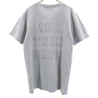 アベイシングエイプ(A BATHING APE)のアベイシングエイプ 日本製 バックプリント 半袖 Tシャツ M グレー系 A BATHING APE メンズ 【中古】  【220701】 メール便可(Tシャツ/カットソー(半袖/袖なし))