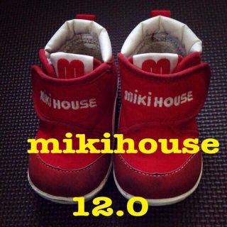 ミキハウス(mikihouse)の赤ベビーファーストシューズ12.0女の子(その他)