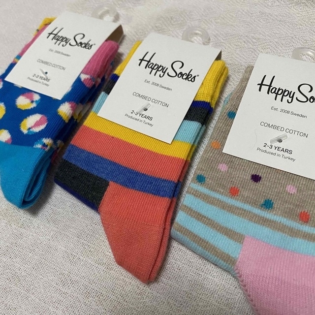 Happy Socks(ハッピーソックス)のHappy Socks  2-3歳　3足セット キッズ/ベビー/マタニティのこども用ファッション小物(靴下/タイツ)の商品写真