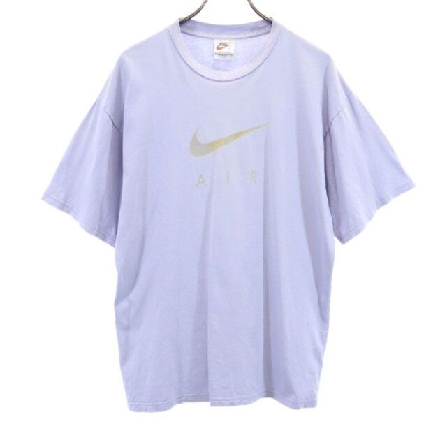 ナイキ 90s 銀タグ 中央ロゴ ロゴプリント 半袖 Tシャツ M 紫系 NIKE オールド ヴィンテージ メンズ  220720 メール便可