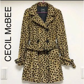 セシルマクビー(CECIL McBEE)のCECIL McBEE ダルメシアン柄　ロングコート　ファー　春秋アウター(毛皮/ファーコート)