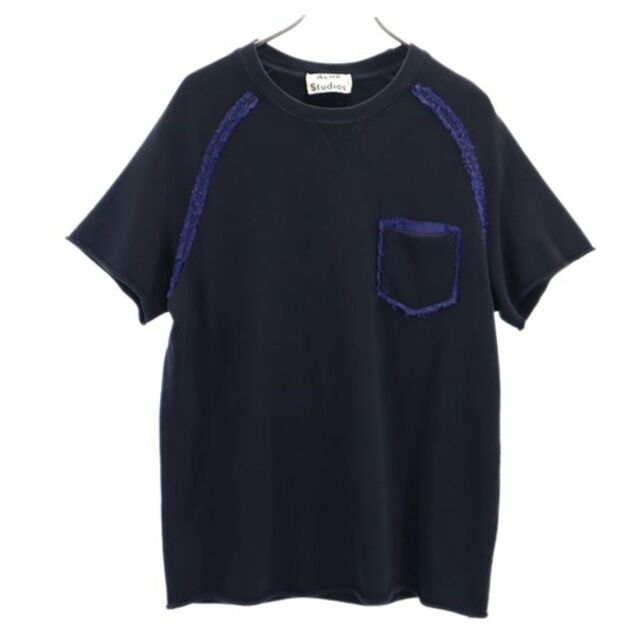 アクネストゥディオズ スウェット デザイン 半袖 Tシャツ S 黒 ACNE STUDIOS 胸ポケット メンズ 【220714】 
