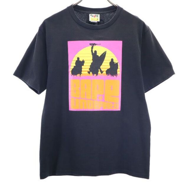 アベイシングエイプ 半袖 Tシャツ M 黒系 A BATHING APE 日本製 メンズ   【220708】 メール便可