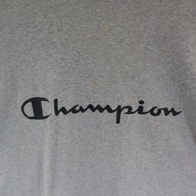 チャンピオン 90s USA製 リンガー ロゴプリント 半袖 Tシャツ M グレー Champion オールド ヴィンテージ トリム メンズ 古着  220716