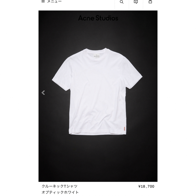 Acne Studios メンズ　クルーネックTシャツ ホワイト　Sサイズ 3