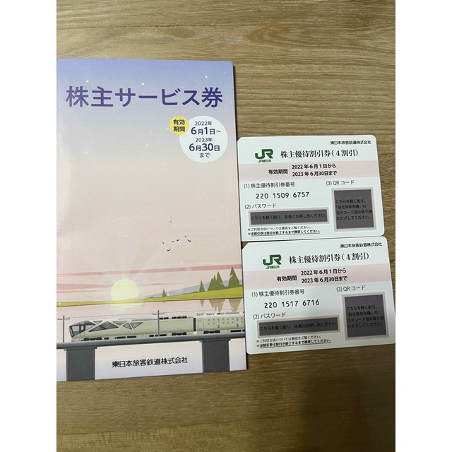 JR東日本株主優待割引券2枚 チケットの優待券/割引券(その他)の商品写真