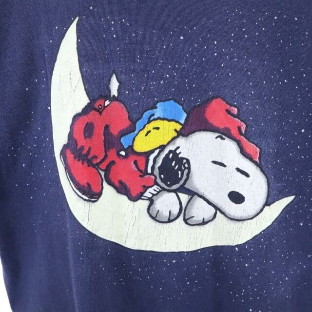 90s USA製 スヌーピー 半袖 Tシャツ M ネイビー系  SNOOPY オールド メンズ  220724 メール便可 2