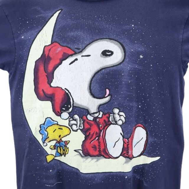 90s USA製 スヌーピー 半袖 Tシャツ M ネイビー系  SNOOPY オールド メンズ  220724 メール便可 5