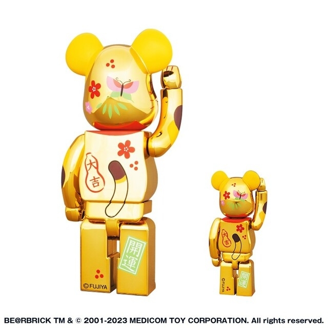 BE@RBRICK(ベアブリック)のBE@RBRICK 招き猫 ペコちゃん 福 金メッキ 100% & 400% エンタメ/ホビーのフィギュア(その他)の商品写真