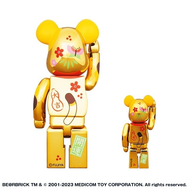 BE@RBRICK(ベアブリック)のBE@RBRICK 招き猫 ペコちゃん 福 金メッキ 100% & 400% エンタメ/ホビーのフィギュア(その他)の商品写真