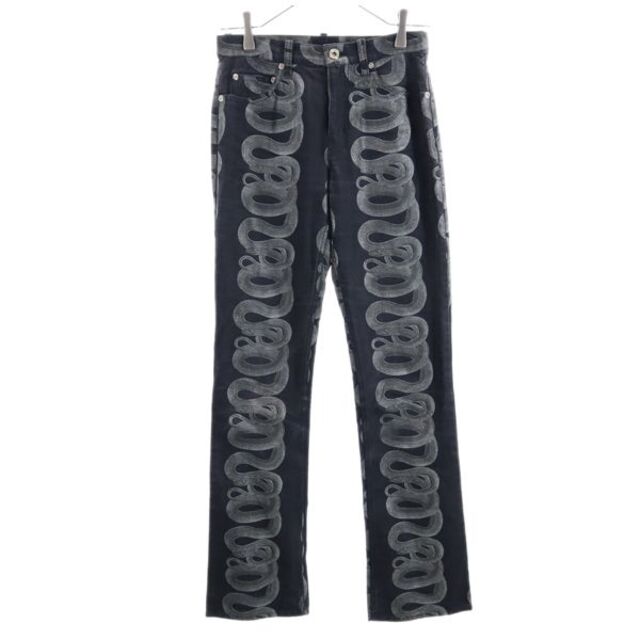 ヒステリックス スネーク柄 ロングパンツ S 黒系 HYSTERICS オゾン