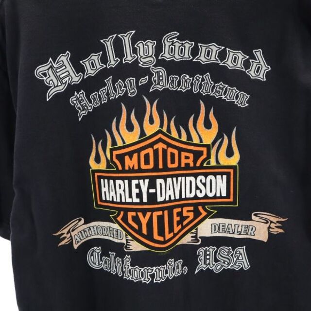 ハーレーダビットソン プリント 半袖 Tシャツ M 黒 Harley Davidson ロゴ メンズ   【230822】 メール便可