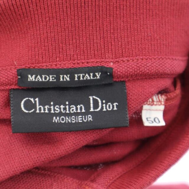クリスチャンディオール 90s イタリア製 鹿の子 ワンポイント刺繍 半袖 ポロシャツ 50 えんじ Christian Dior オールド  メンズ  220722 7