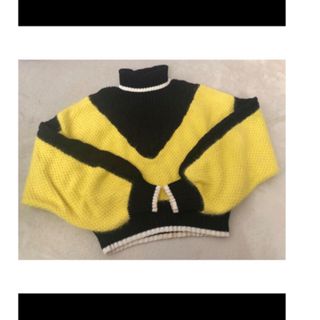 パメオポーズ(PAMEO POSE)のパメオポーズ◆イエロー◆ケーブルニット◆Angola Mix Knit Top(ニット/セーター)