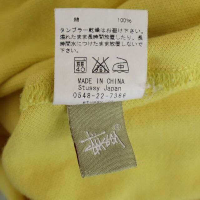 ステューシー ワンポイント刺繍 半袖 ポロシャツ L イエロー STUSSY 鹿の子 メンズ  220727