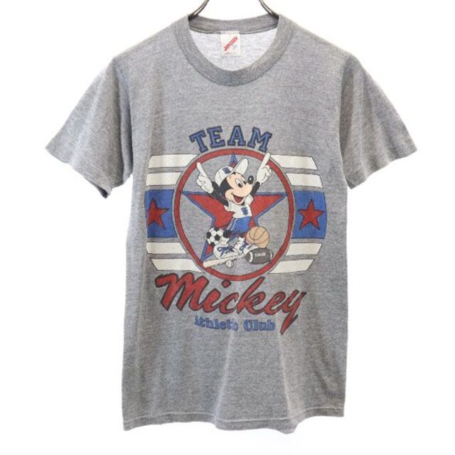 ジャージーズ 80s USA製 ミッキーマウス 半袖 Tシャツ S グレー系 JERZEES メンズ  220728 メール便可