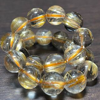 金運アップ◇ゴールドルチルクォーツ◇ブレスレット 約9.1㎜-