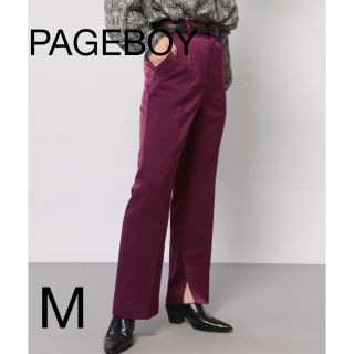 ページボーイ(PAGEBOY)のPAGEBOY サイドスリットフレアパンツ レッド(カジュアルパンツ)