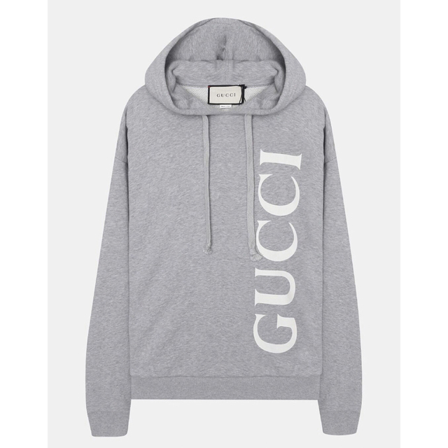 Gucci - 【GUCCI】バーティカルライン ロゴプリント コットン パーカー