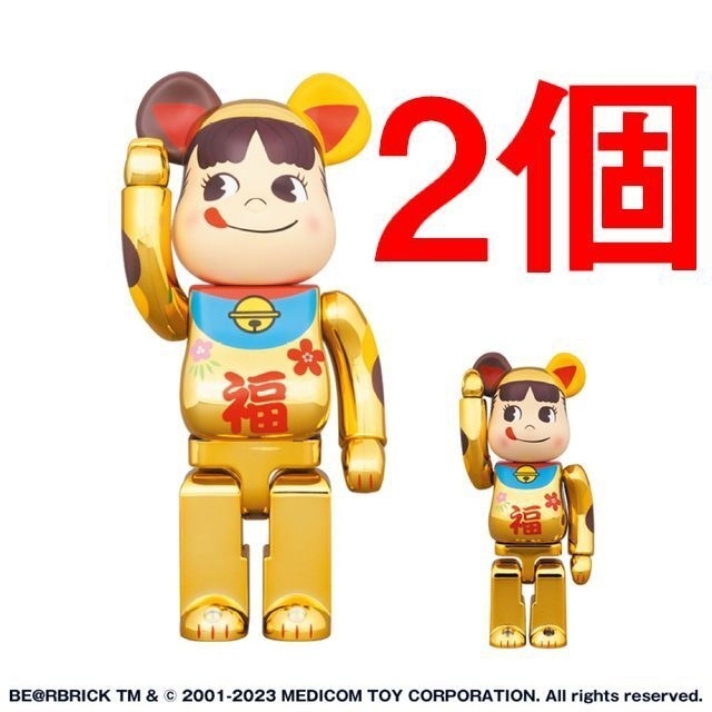 フィギュアBE@RBRICK 招き猫 ペコちゃん 福 金メッキ 100% & 400%