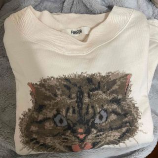 FURFUR オーバーサイズプリントスウェット ブラック 猫 キャット