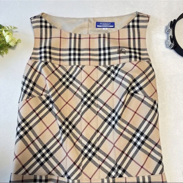 BURBERRY♡ノバチェック膝丈ワンピース♡ホースマーク♡中央プリーツ＆フレア