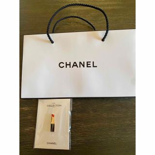 シャネル(CHANEL)のCHANEL ノベルティ　限定リップスティックピンバッジ　ブローチ　新品未開封(ブローチ/コサージュ)