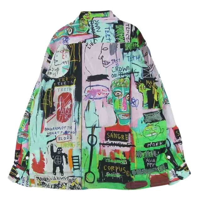 WACKO MARIA(ワコマリア)のWACKO MARIA ワコマリア 22AW WM-HI11 Jean Michel Basquiat ジャン ミシェル バスキア HAWAIIAN SHIRT L/S TYPE-3 ハワイアン レーヨン アロハ 長袖 シャツ ピンク系 マルチカラー系 ONE M【新古品】【未使用】【中古】 メンズのトップス(シャツ)の商品写真