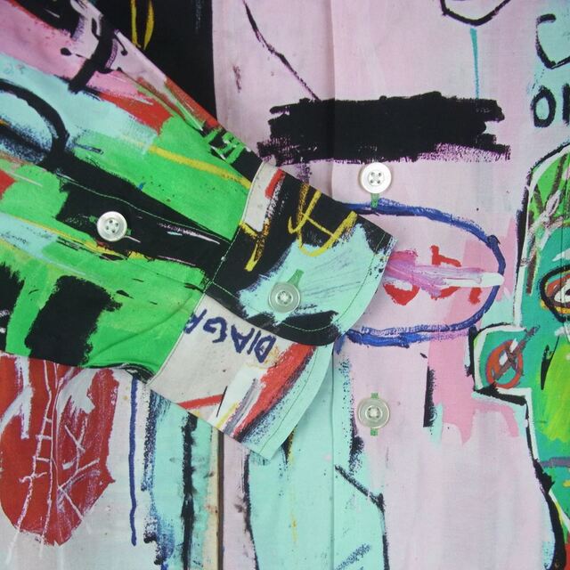 WACKO MARIA ワコマリア 22AW WM-HI11 Jean Michel Basquiat ジャン ミシェル バスキア HAWAIIAN SHIRT L/S TYPE-3 ハワイアン レーヨン アロハ 長袖 シャツ ピンク系 マルチカラー系 ONE M【新古品】【未使用】 6