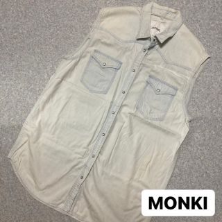 モンキ(Monki)のモンキ デニムシャツワンピース(ミニワンピース)