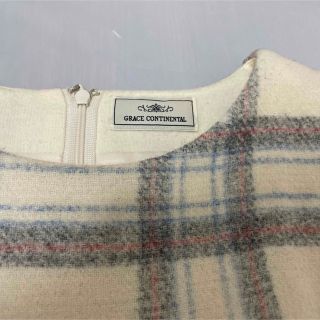 ベストセラー激安 GRACE CONTINENTALモヘヤチェック&ビジューボタンマキシワンピース